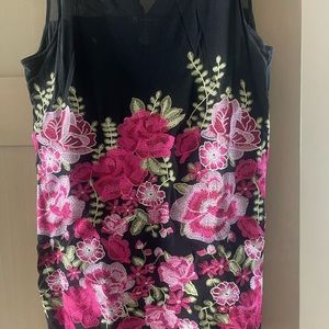 Embroidered INC sleeveless top
